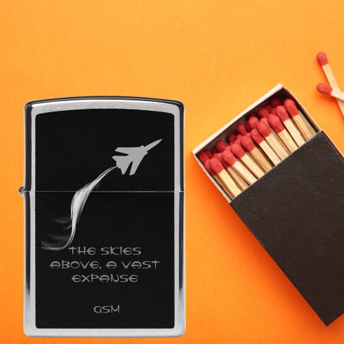 MonogrammedPoetry Flying Airplane with smoke Zippo Lighter