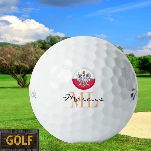 Monogrammed Polish Flag  Poland Golf Balls