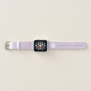 Monogrammed Polka Dots Pattern Pastel Purple Apple Watch Band