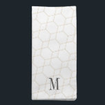 Monogrammed Polymod Napkin<br><div class="desc">Gold and white geometric pattern design by Shelby Allison that can be personalized with your initial.</div>