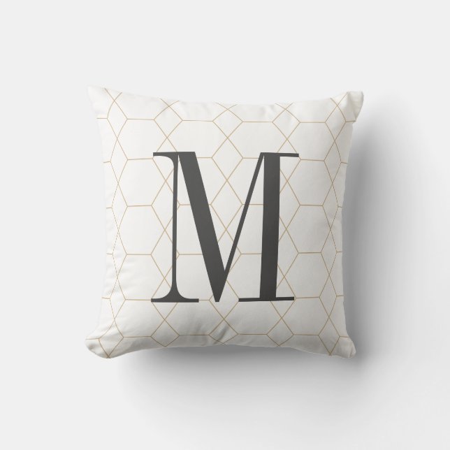 Monogrammed Polymod Throw Pillow (Front)