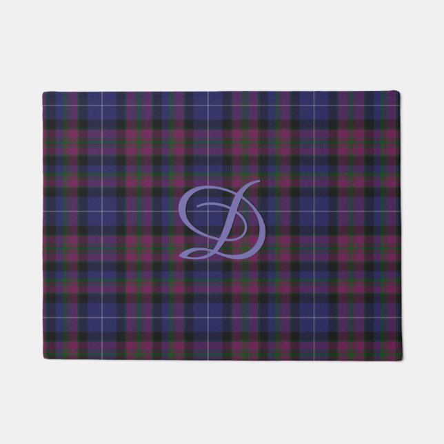 Monogrammed Pride of Scotland Plaid Doormat (Front)