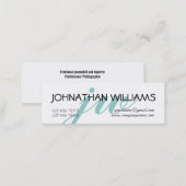 Monogrammed professional blue powder mini business card (Front/Back)
