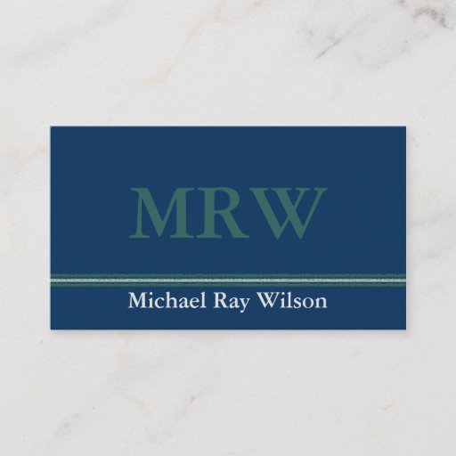 Customizable Monogrammed Professional Business Card Template