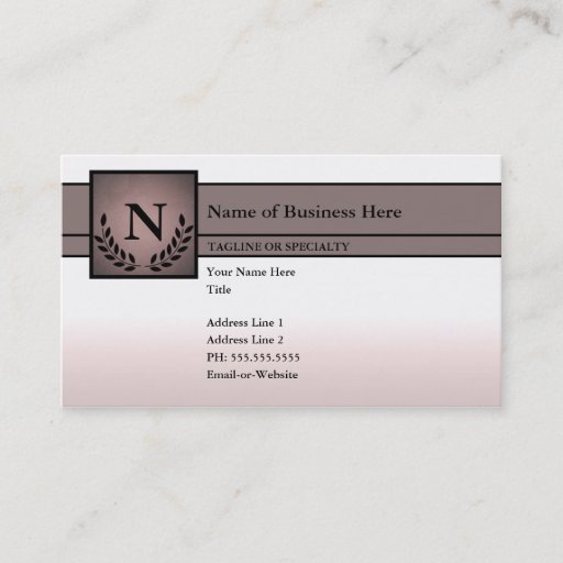 Customizable monogrammed professional business card
