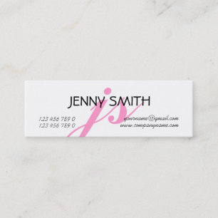 Monogrammed professional freelance consultant mini business card