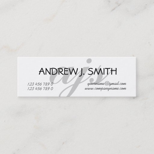 Customizable Monogrammed professional grey PERSONALIZE Business Card Templates