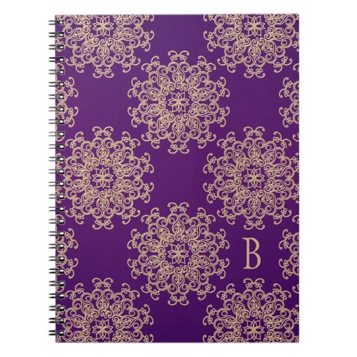 Monogrammed Purple and Gold Notebook Journal