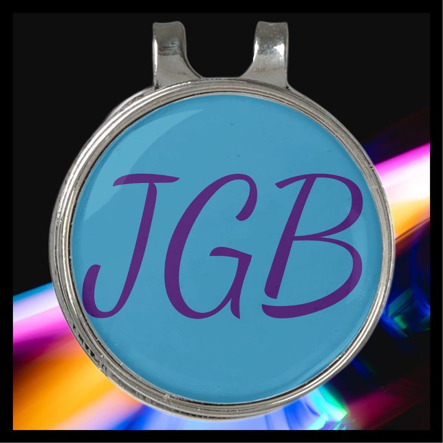 Monogrammed Purple Blue Golf Hat Clip Ball Marker (Creator Uploaded)