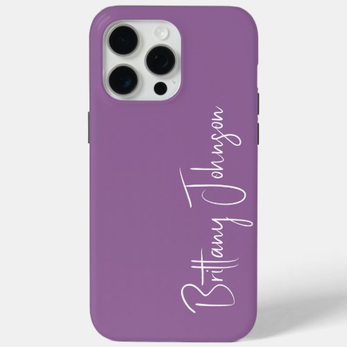 Monogrammed Purple iPhone 15 Pro Max Case