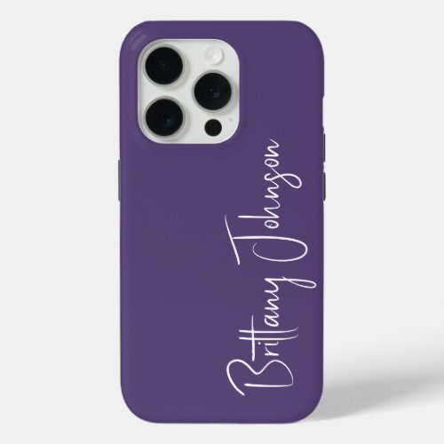 Monogrammed Purple iPhone 15 Pro Case