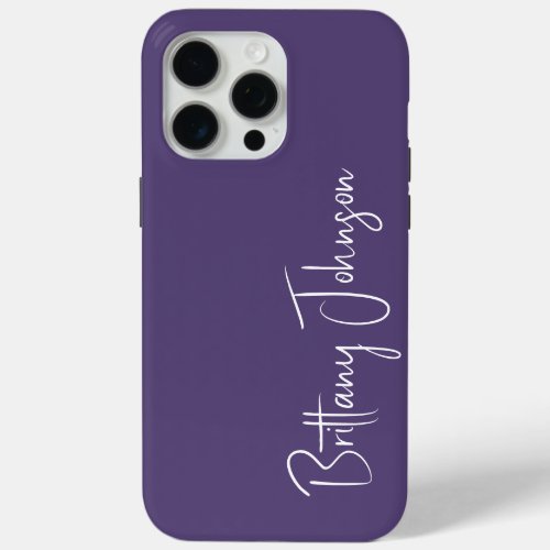 Monogrammed Purple iPhone 15 Pro Max Case