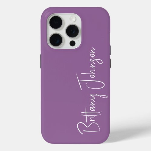 Monogrammed Purple iPhone 15 Pro Case