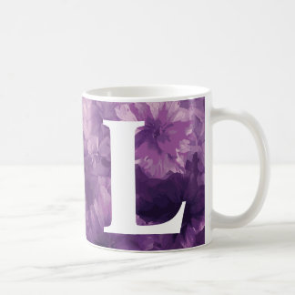 Monogrammed Purple Floral Mug