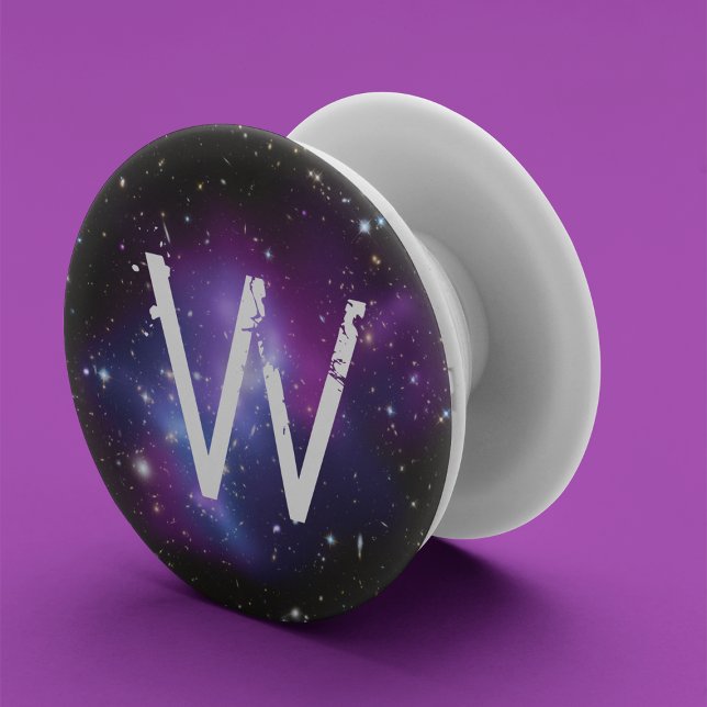 Monogrammed Purple Galaxy Cluster PopSocket (Creator Uploaded)