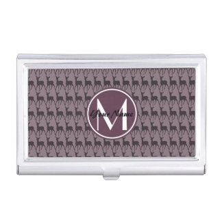 Monogrammed Purple Violet Deer Personalized | N2 Business Card Holder