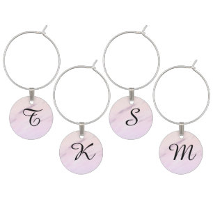 Monogrammed Purple Watercolor Charms