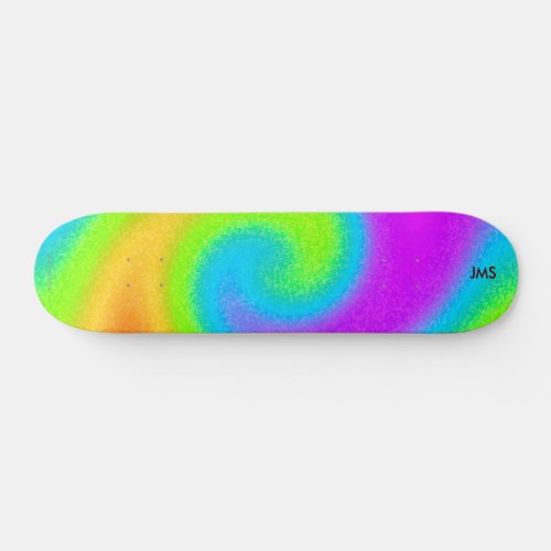 Monogrammed Pyschedelic Skateboard
