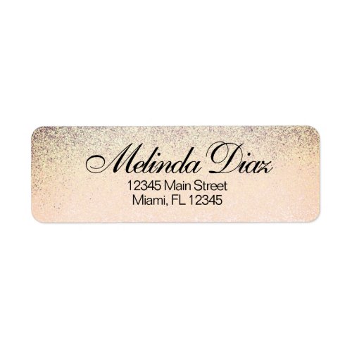 Monogrammed Quince Gold Faux Glitter   Label