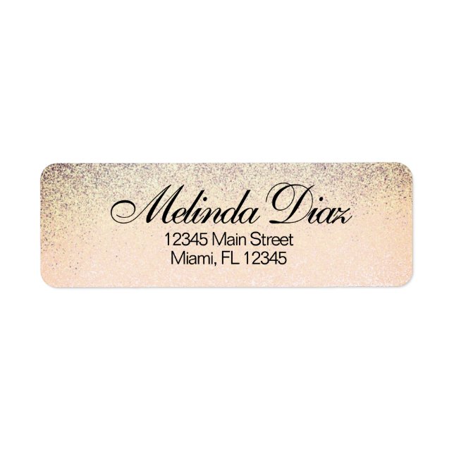 Monogrammed Quince Gold Faux Glitter   Label (Front)
