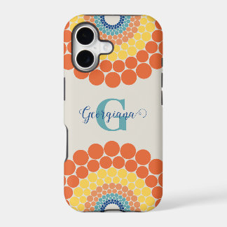 Monogrammed Radiant Aegean Summer Dot Mandala iPhone 17 Case