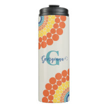 Monogrammed Radiant Aegean Summer Dot Mandala