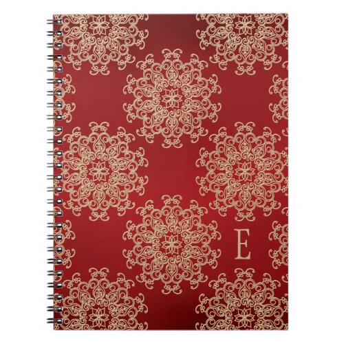 Monogrammed Red and Gold Notebook Journal