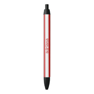 Monogrammed Red And White Stripes Pen