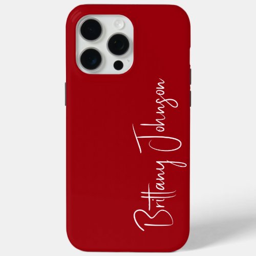 Monogrammed Red iPhone 15 Pro Max Case