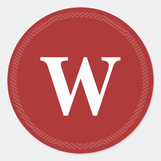 Monogrammed Red Christmas Envelope Seal Stickers (Front)