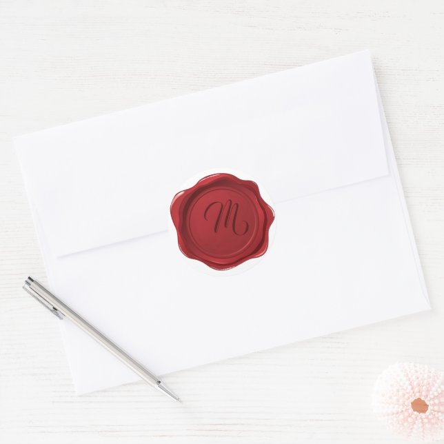 Monogrammed Red Wax Seal  (Envelope)