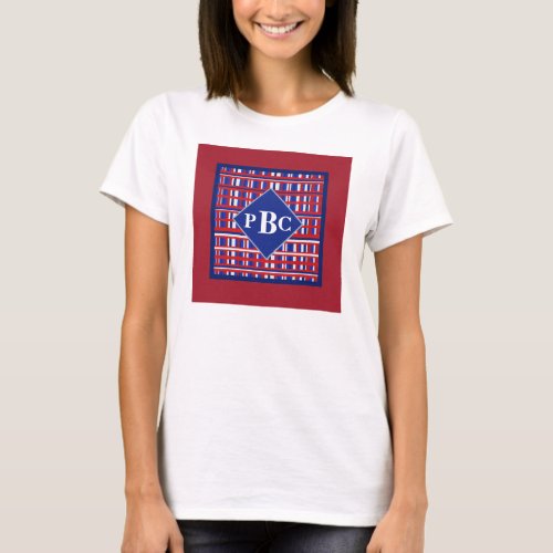 Monogrammed Red White Blue Plaid Patriot T_Shirt