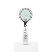 Monogrammed Retractable Badge Holders Initials (Badge Clip Front)