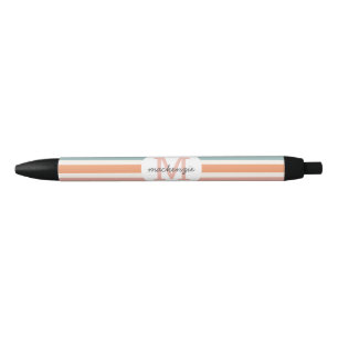 Monogrammed Retro Colorful Stripes Personalized Pen