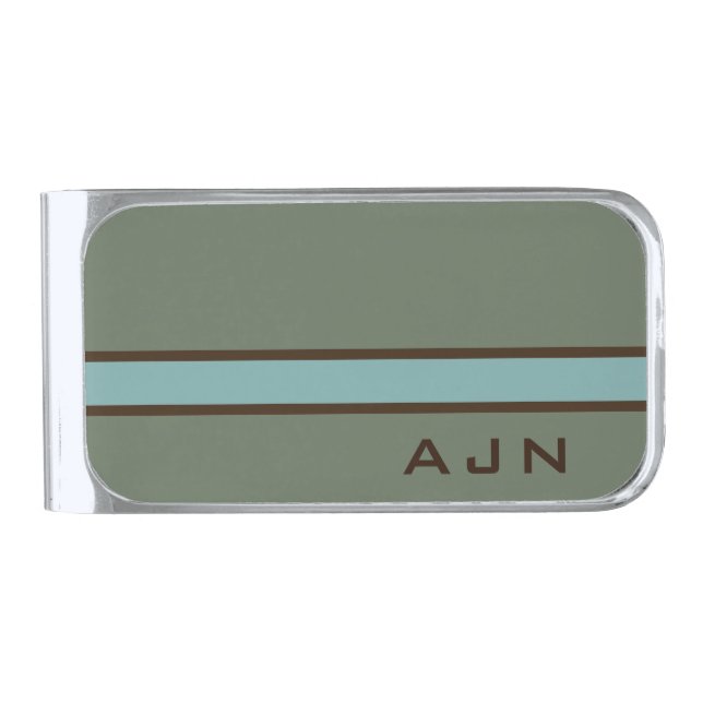 Monogrammed Retro Money Clip (Front)