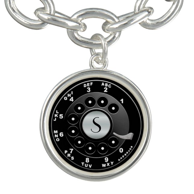 Monogrammed Retro Rotary Dial Novelty Bracelet (Design)