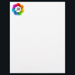 Monogrammed Ribbon Letterhead<br><div class="desc">An Elegant And Colorful Letterhead That Can Be Initialized</div>