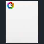 Monogrammed Ribbon Letterhead<br><div class="desc">An Elegant And Colorful Letterhead That Can Be Initialized</div>