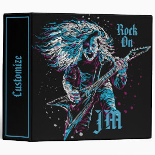 Monogrammed Rock On Heavy Metal 3-Ring Binder