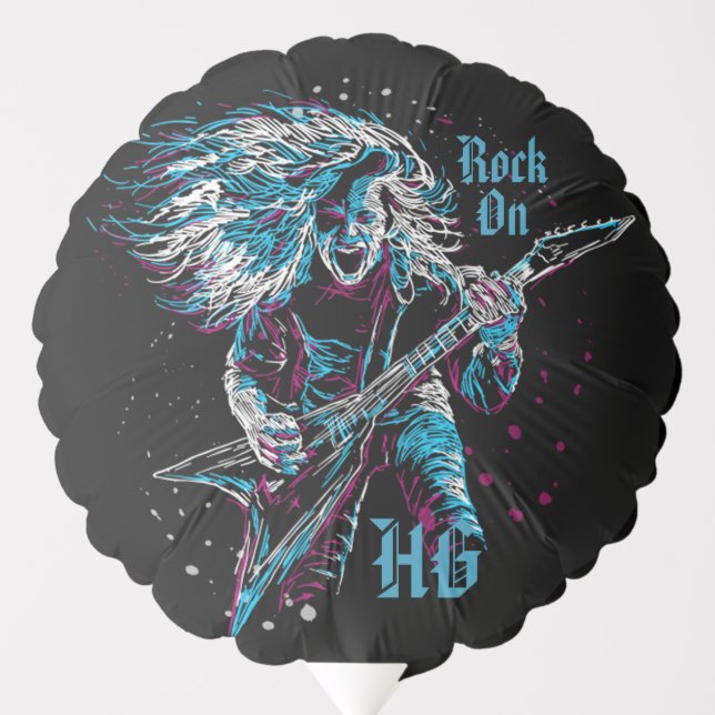 Monogrammed Rock On Heavy Metal Balloon (Front)