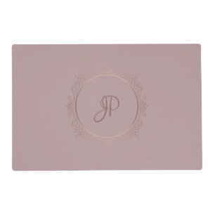 Monogrammed Rose Gold Elegant Template Placemat