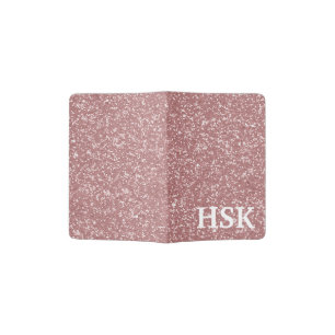 Monogrammed Rose Gold Glitter Pink Custom Passport Holder