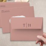 Monogrammed Rose Gold Wedding Invitation Envelope<br><div class="desc">Rose gold wedding invitation envelope with bride and groom initials, return address and recipient address panel. Minimalist yet striking design. Coordinating invitations, stationery and day of event decor can be found in my Wedding Colors collection. If you would like different colors or additional templates for matching products, please message me...</div>