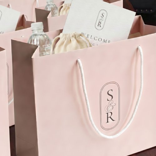Monogrammed Rose Personalized Wedding Welcome Bag