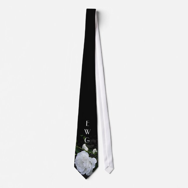 Monogrammed Rose Tie (Front)