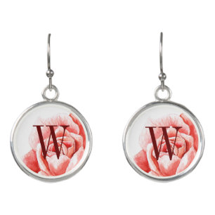 Monogrammed Roses Earrings