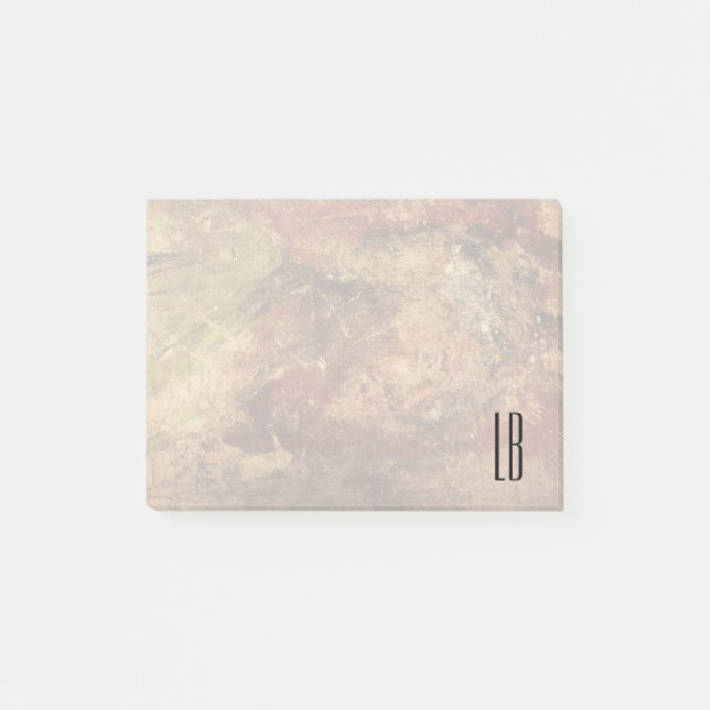 Monogrammed Rough and Weathered Grunge Texture Post-it Notes (Front)