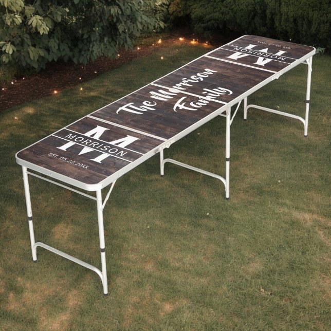 Monogrammed Rustic Barn Wood Wedding Beer Pong Table (Creator Uploaded)