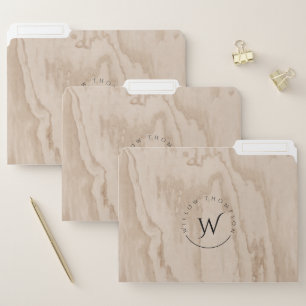 Monogrammed Rustic Wood Texture Elegant File Folder