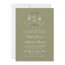 Monogrammed Sage Green Botanical Wedding
